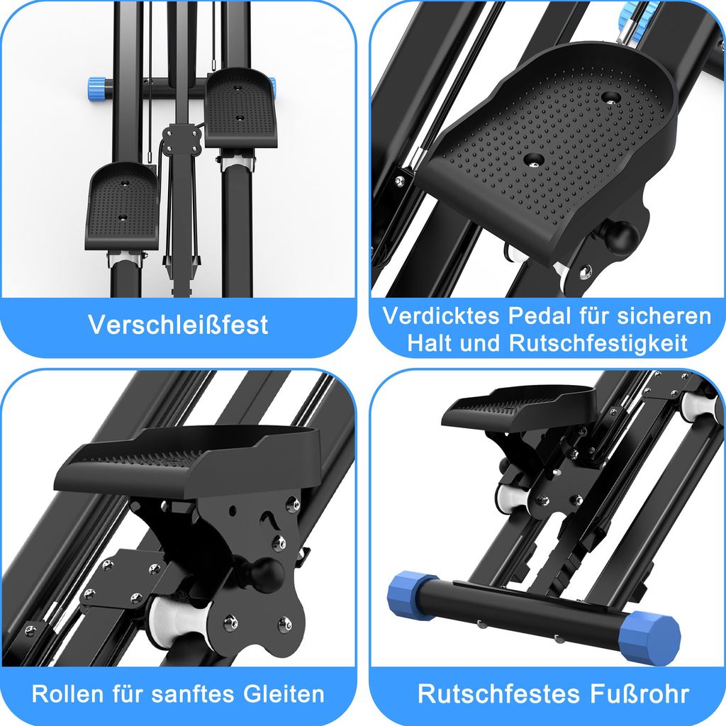Stepper Mini Avec Guidon Réglable – Poignées Antidérapantes, Moniteur LCD, Résistance Réglable, Charge 120kg – Pour Maison Et Salle