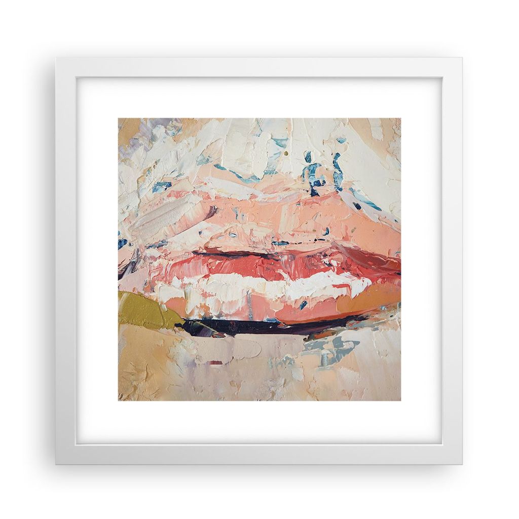 Gerahmtes Poster - Weißer Rahmen - Mund pastos Stück - 30x30 cm - Wand Bild - Wanddeko - Wandbilder - Kunstposter - Wandposter - Bilderrahmen - B...