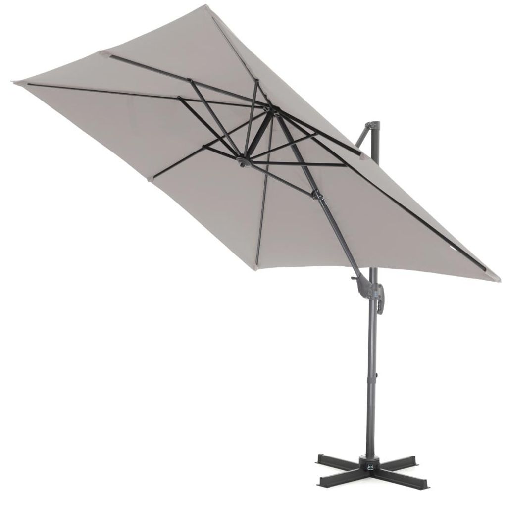 Kippbarer schwimmender Sonnenschirm 250x250 cm, quadratische Plane, starker schwimmender Sonnenschirm, hellgrau