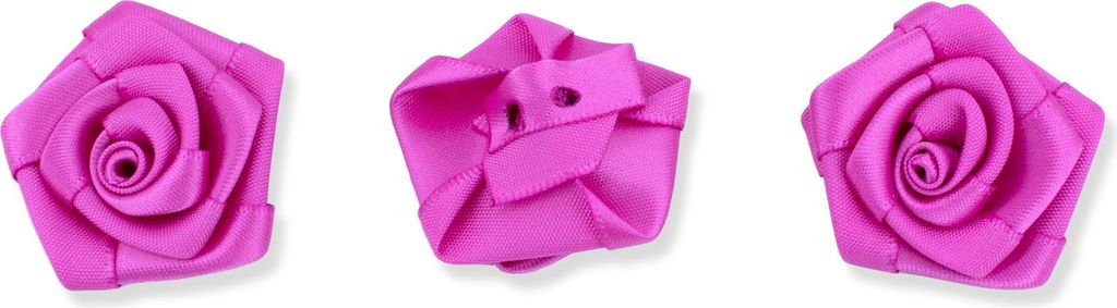 Satinrosen 3cm zum Basteln & Aufnähen 10 Stück Fuchsia