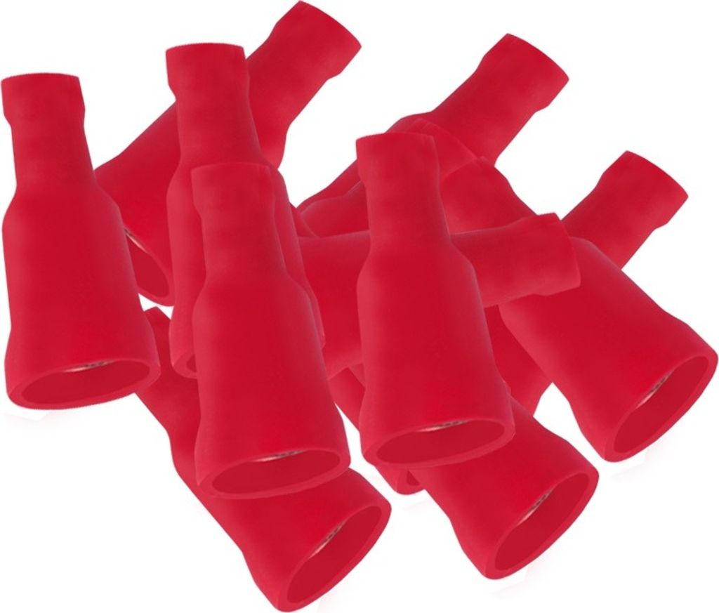 ARLI Flachsteckhülsen 6,3 x 0,8 mm vollisoliert 0,5 - 1,5 mm² rot - 100er Beutel