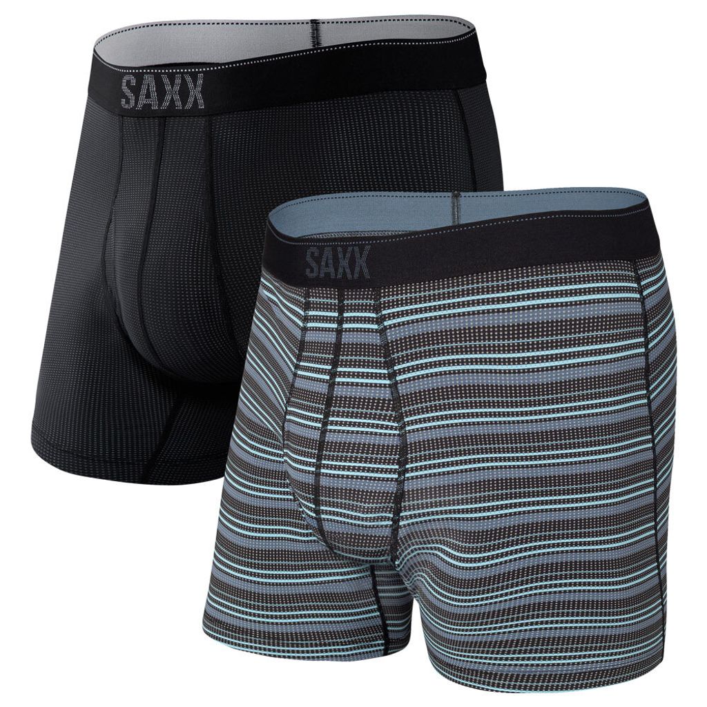 SAXX Quest 2-Pack Boxer Brief Sunrise Stripe/Black II S Fitness Unterwäsche