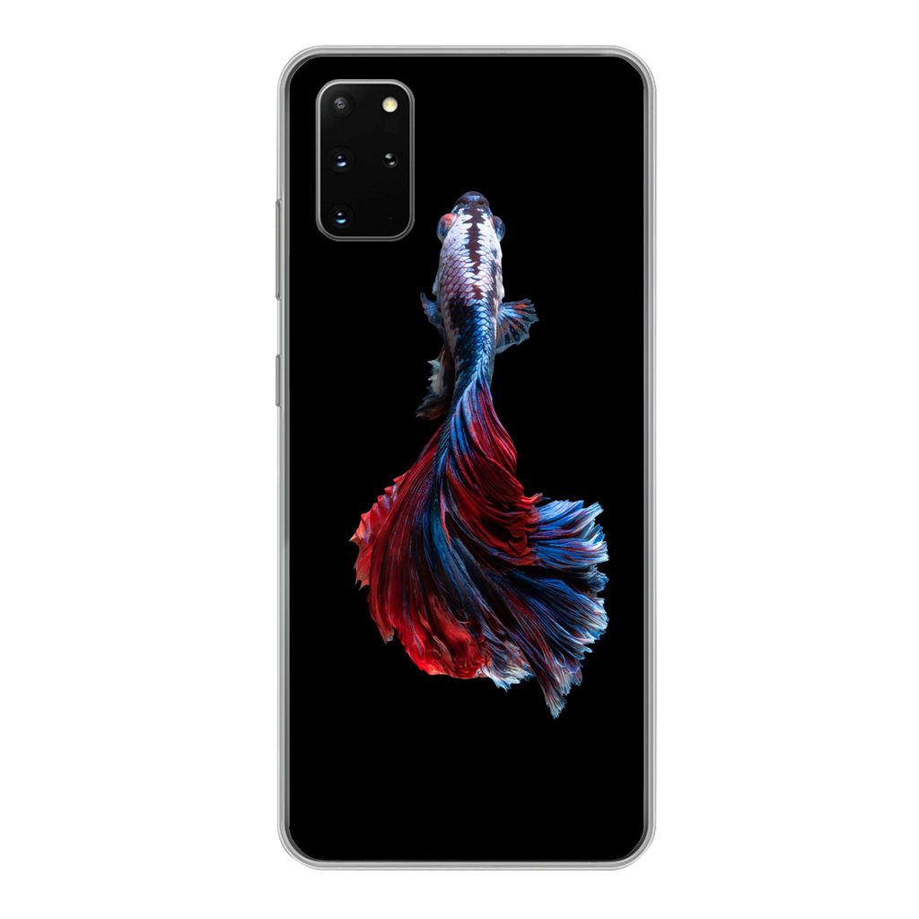 MuchoWow Handyhülle Schutzhülle Hülle für Samsung Galaxy S20 Plus Fisch - Schwanz - Schwarz Silikon Softcase Handy Hülle - Hartschale