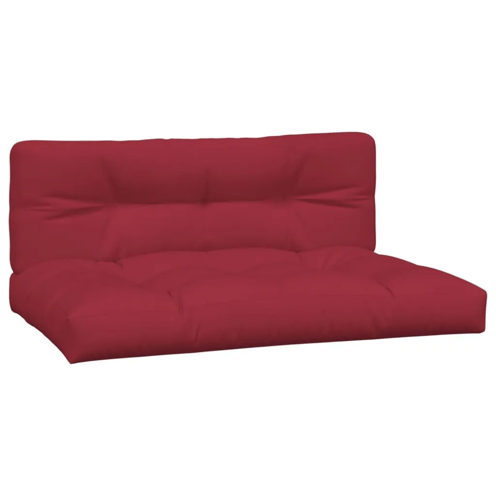 Set 2 Cuscini per Pallet 120x80 Rosso Vino - Tessuto Alta Resistenza