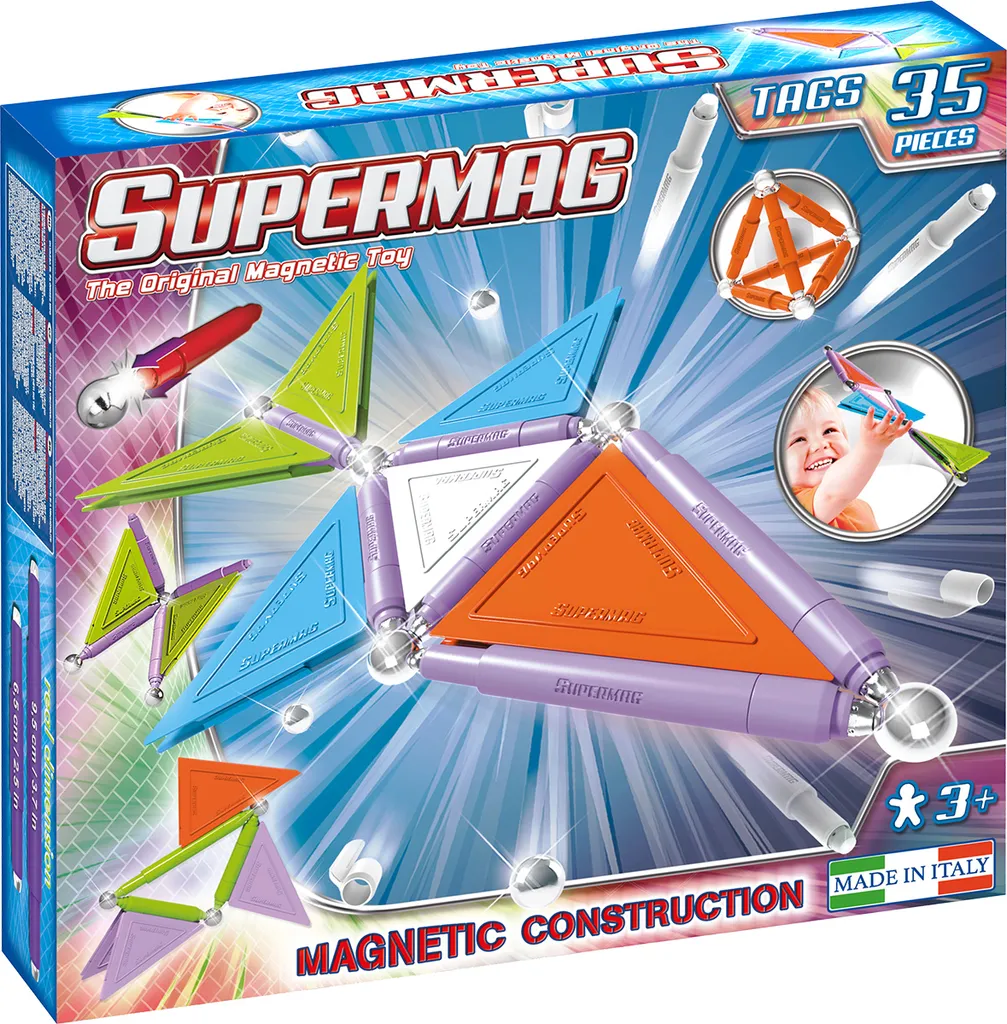Supermag Trendy Kit de construction magnétique de base 35 pièces enfant