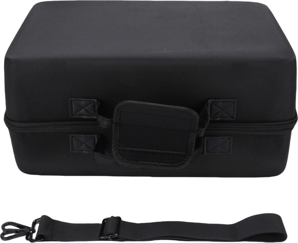 Konsolen-Hartschalen-Tragetasche, große Kapazität, Controller-Schutz-Reisetasche für Headset, vertikale Basis, USB-Kabel, Schwarz