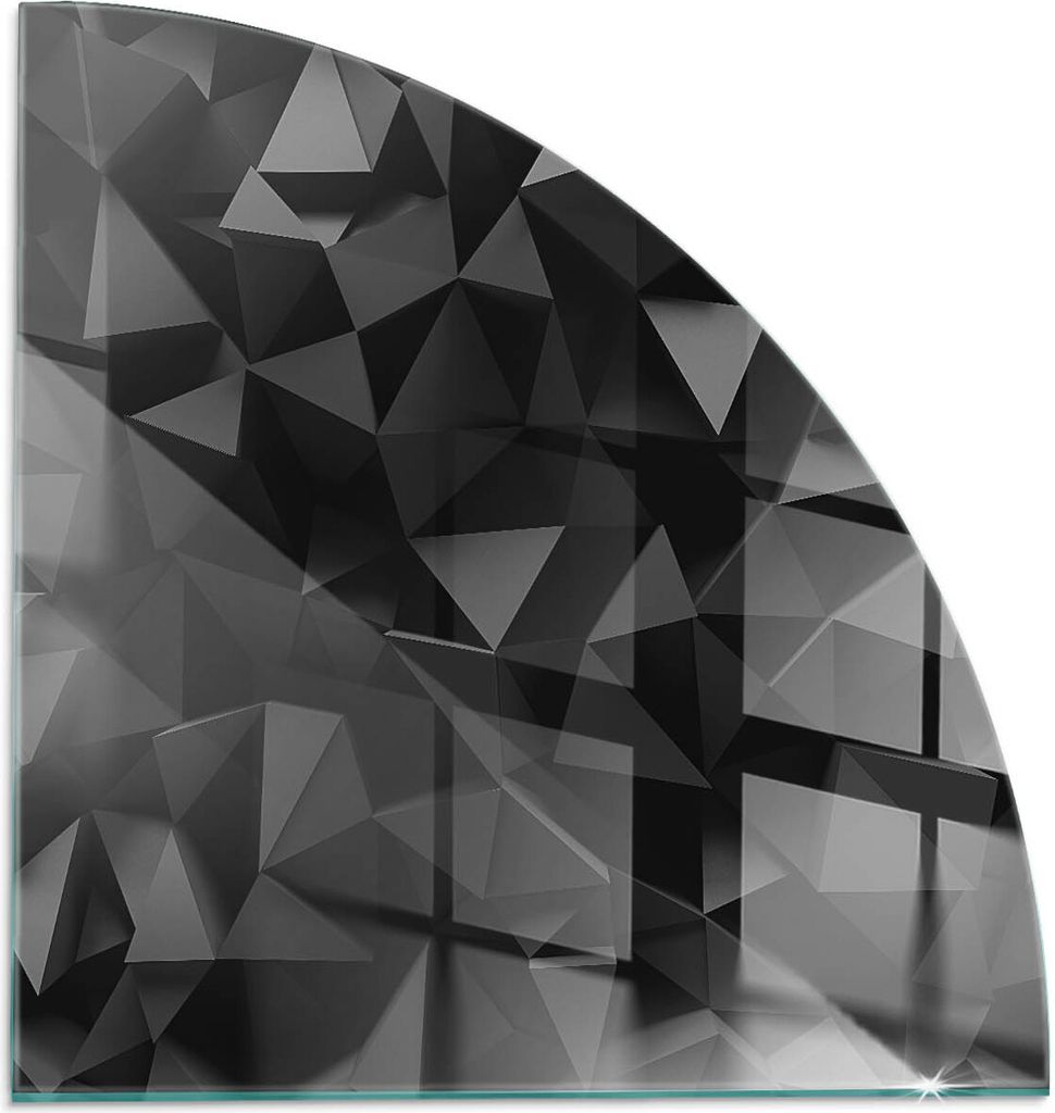 Dreidimensionale Geometrie – Glasbodenplatte für – Kaminofen – Kaminplatte Glas – Schutzglas – Funkenschutzplatte –Glasbodenplatte Feu...