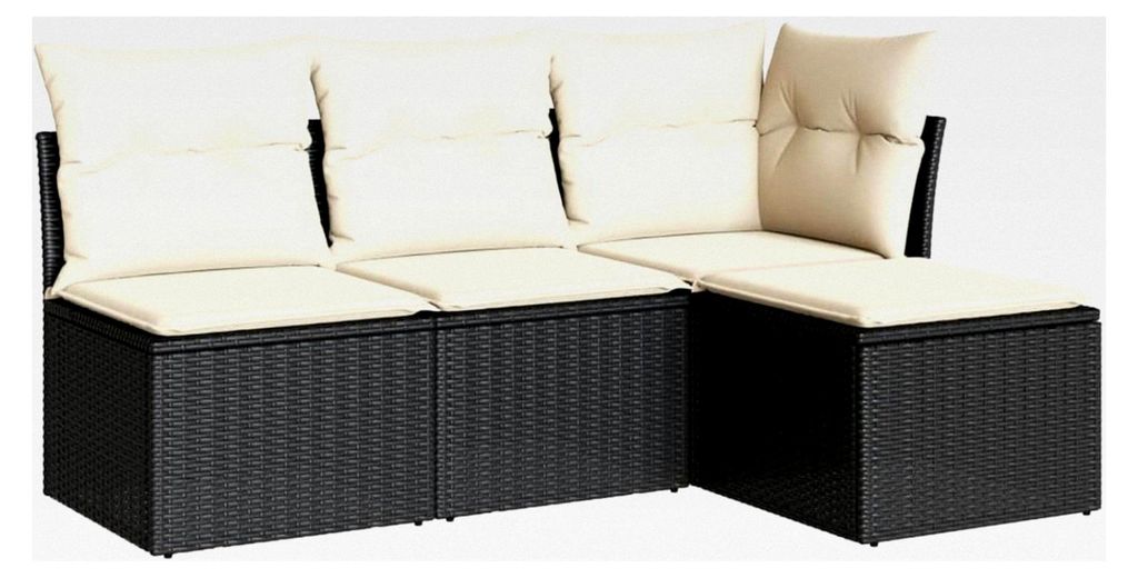 Ecklounge für den Balkon mit Stauraum - Kleine Gartenlounge, Rattan-Sofa, Kompakte Sitzecke, Loungemöbel, Gartensofa, Ecksofa, Balkonmöbel in Sc...