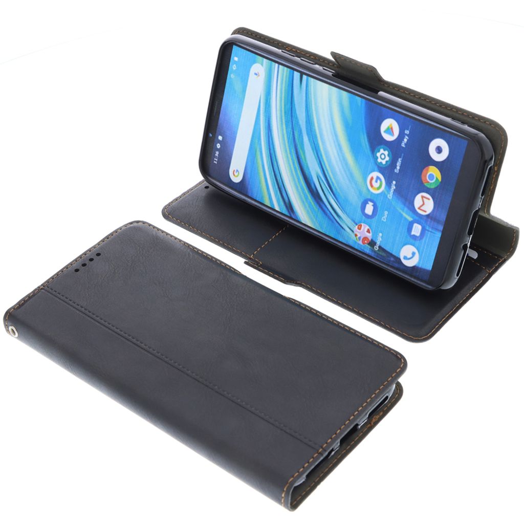 foto-kontor Tasche kompatibel mit Cubot Note 9 Book Style schwarz Schutz Hülle Buch