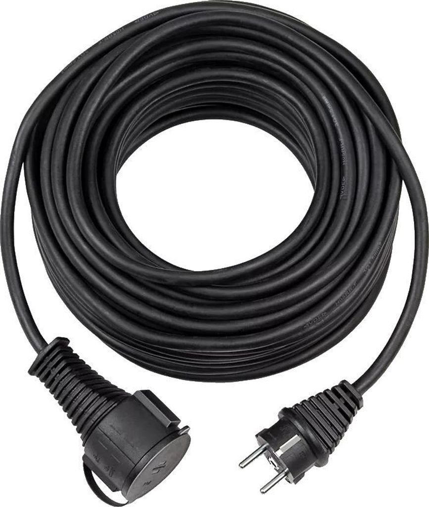 25m Gummi-Verlängerungskabel IP44 schwarz H05RR-F