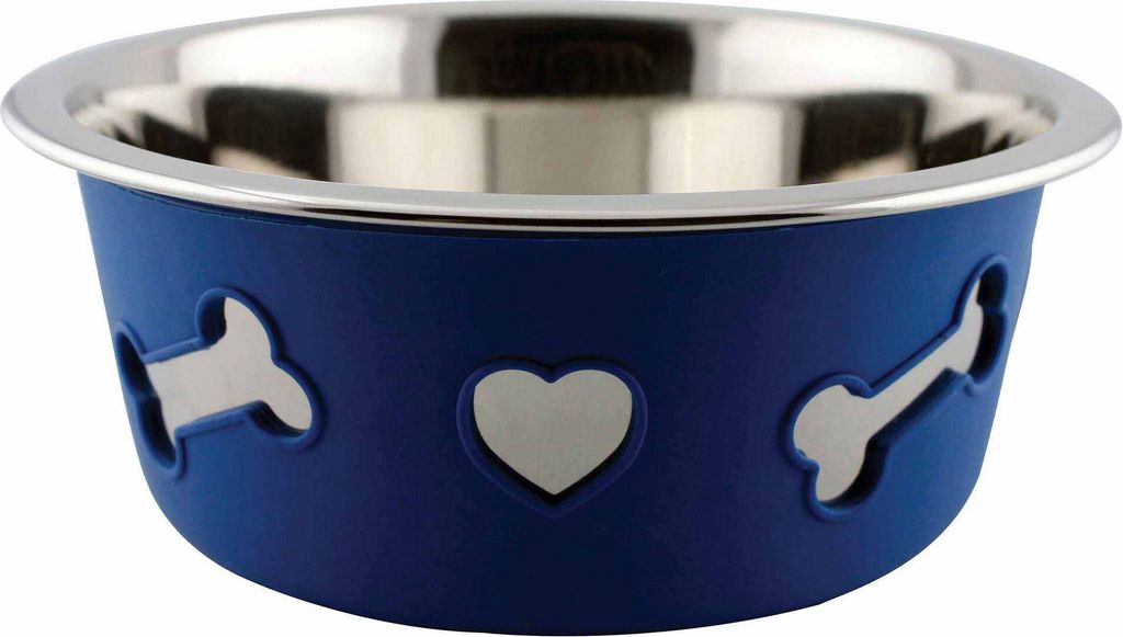 Weatherbeeta Rutschfester Edelstahl Knochen Hundenapf WB1329 (21cm) (Blau)