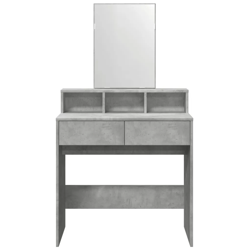 Miglior Tavolo da Trucco Grigio Cemento 80x41x144,5 cm | Specchio Incluso - 4