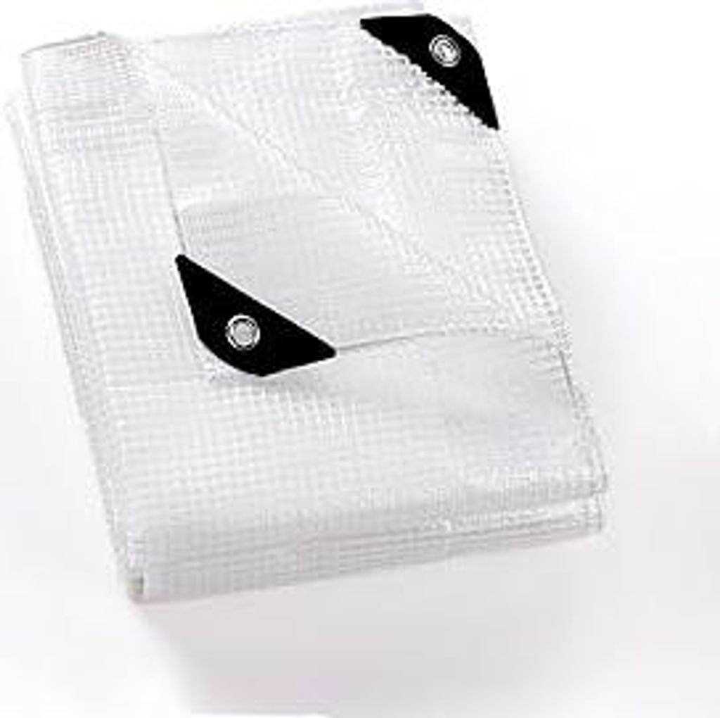GUARD SHIELD Abdeckplane Wasserdicht mit Osen Netzplane 3x5 m Transparente-weiß Plane 150g/? Gewebeplane Schutzplane Allzweckplane, Reißfest, UV-...