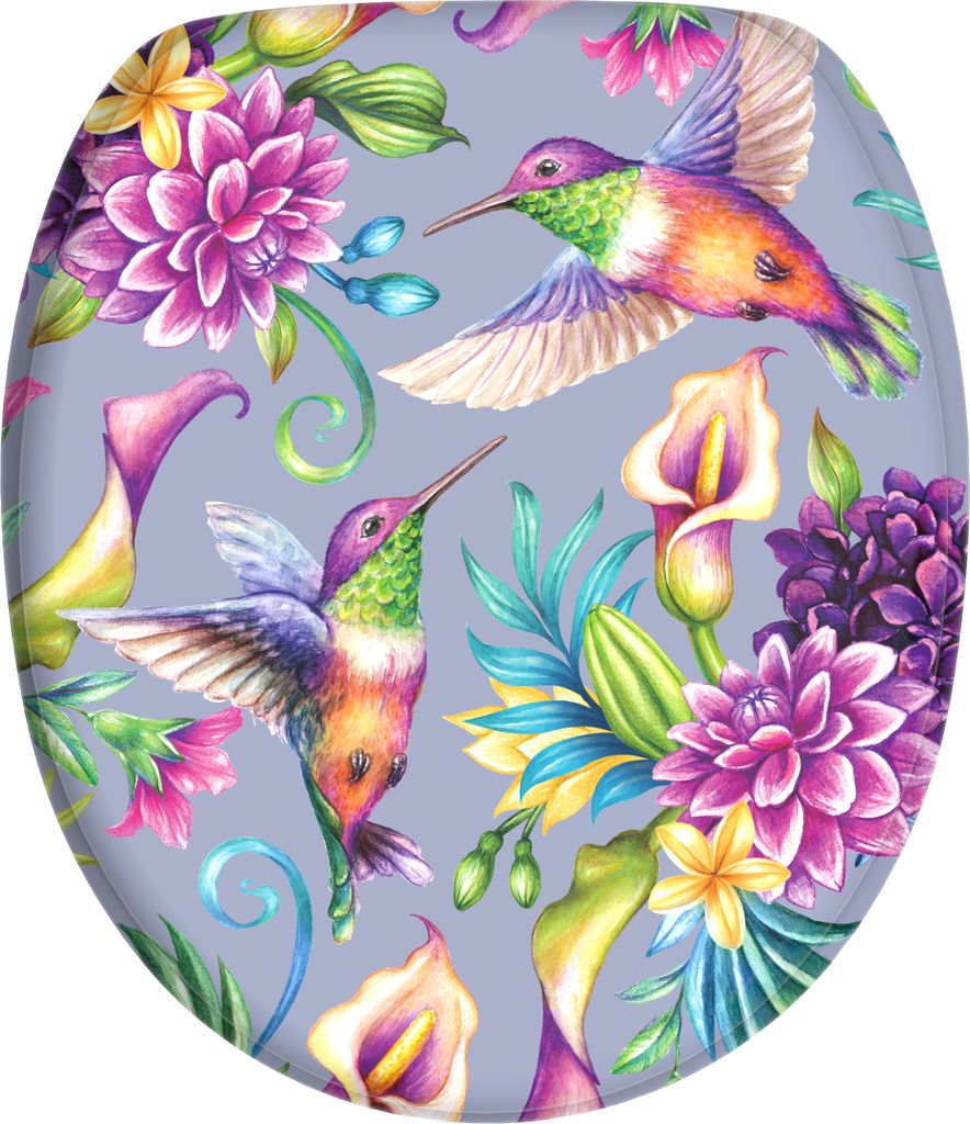 SANILO WC-Sitz mit Absenkautomatik Kolibri, Toilettendeckel direkt vom Hersteller, Klodeckel, Klobrille, WC Deckel, Toilettensitz, Toilettenbrille