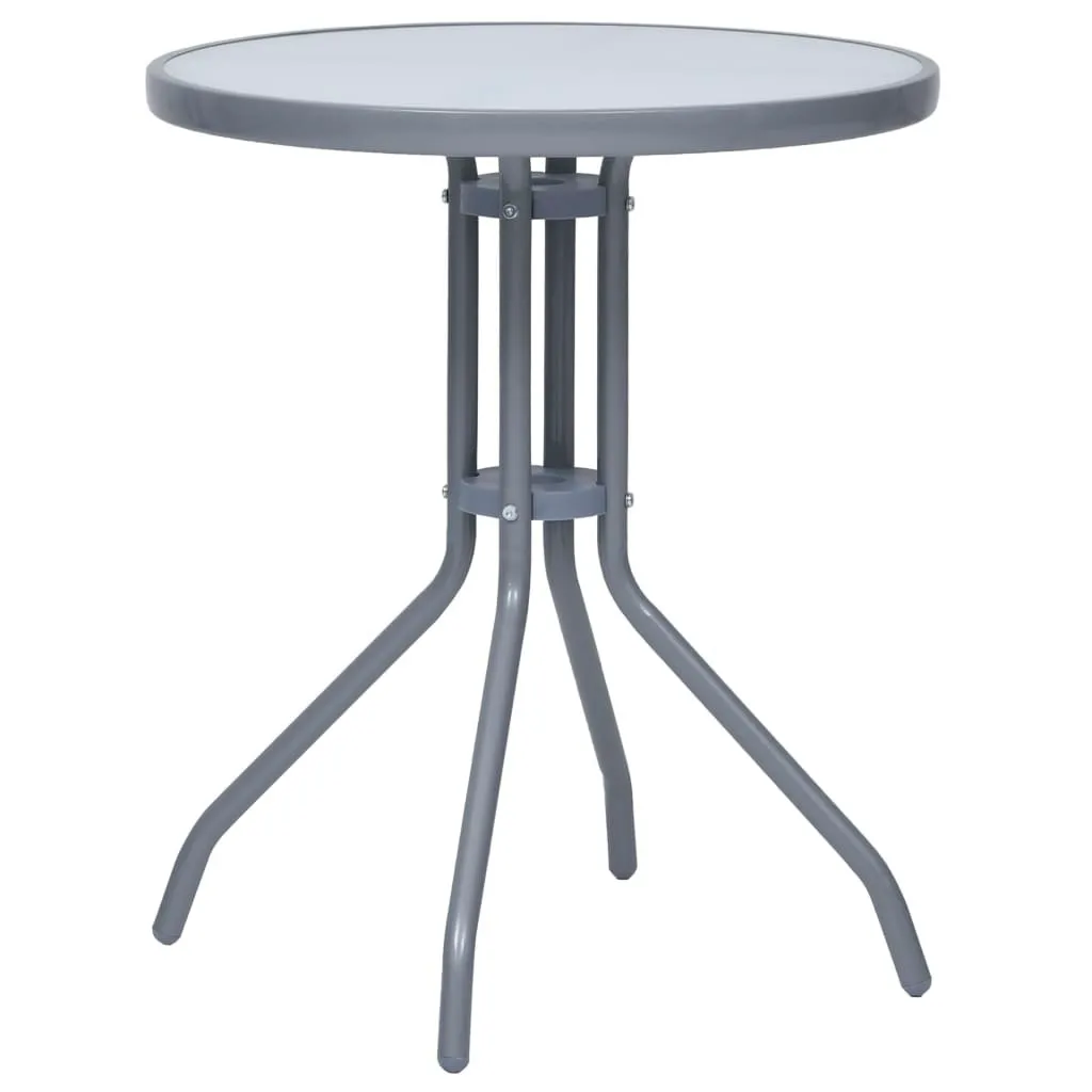 Tavolo Giardino 60cm Grigio Chiaro | Design Acciaio e Vetro Living Store