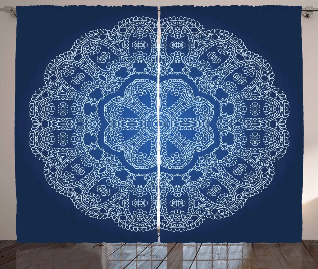 Tenda Soggiorno 280x175 ABAKUHAUS Mandala Blu - Offerta Online