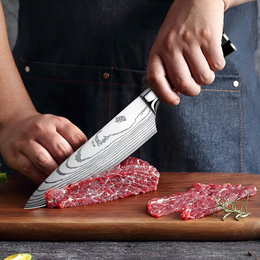 3-teilige ergonomische Küchenmesserset aus hochwertigem Carbon-Edelstahl