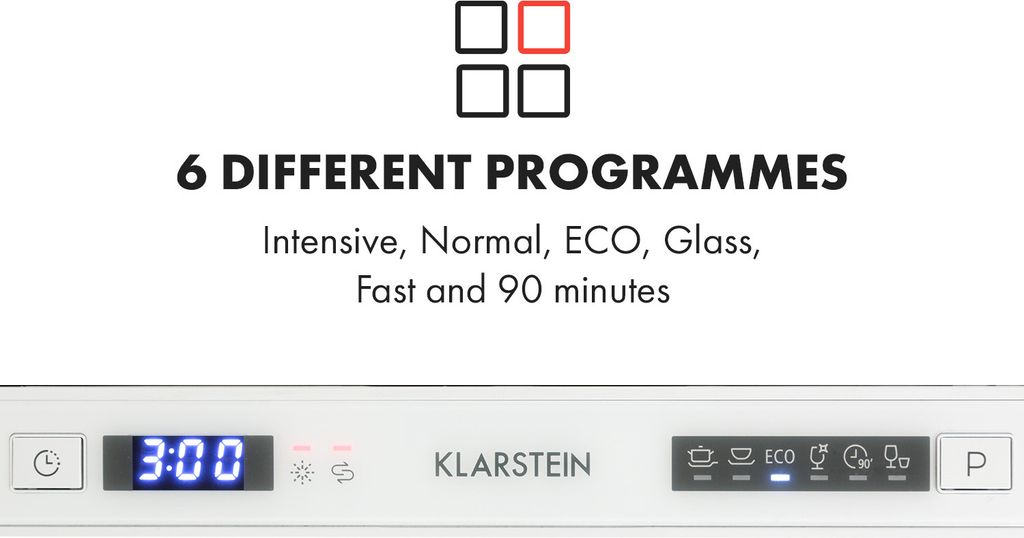 Klarstein - mini umývačka riadu, na 6 súprav, 6 programov, Obrázok produktu 3