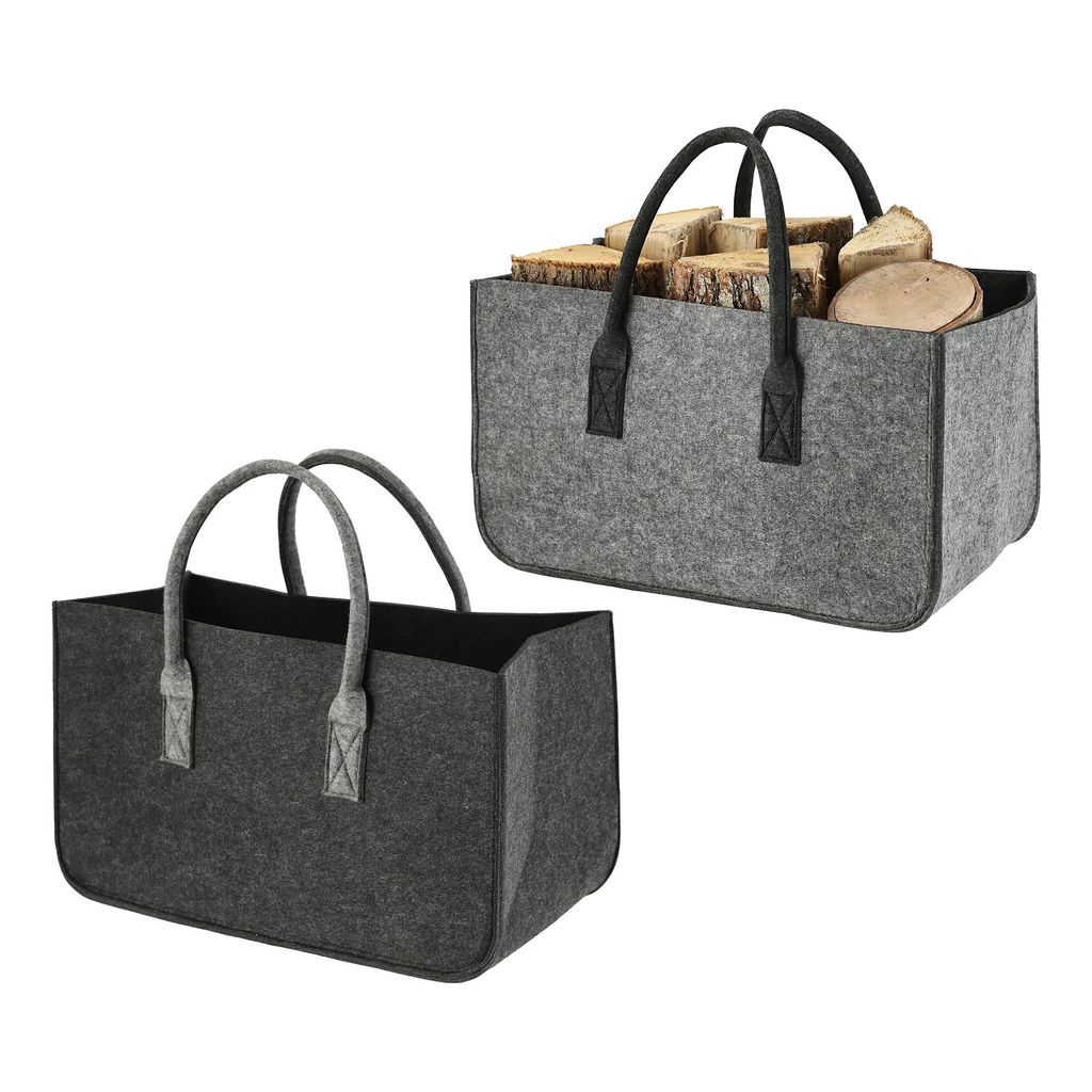 Filztasche Anthrazit Kaminholztasche Henkeltasche  Produktbild 2