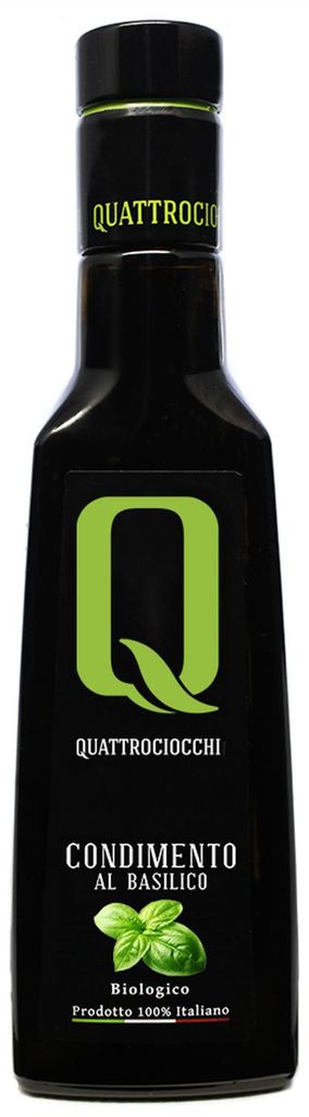Huile d'olive extra vierge biologique, saveur basilic - Image du produit 