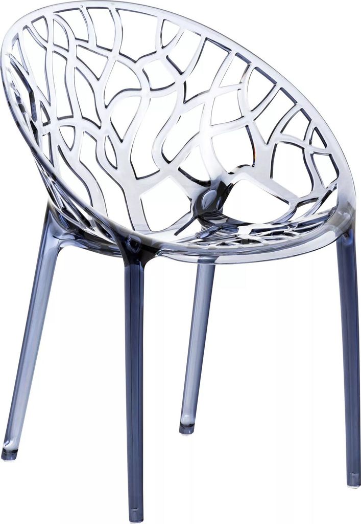 In And OutdoorMatch Trendy Stuhl Grayce - Mit Rückenlehne - Zuhause oder auf der Messe - Transparentes Silber - Sitzhöhe 45cm
