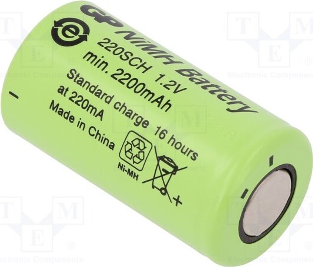 1x Batt: Ni-MH 2200mAh SubC 1,2V Ø23x43mm GP220SCH Aus