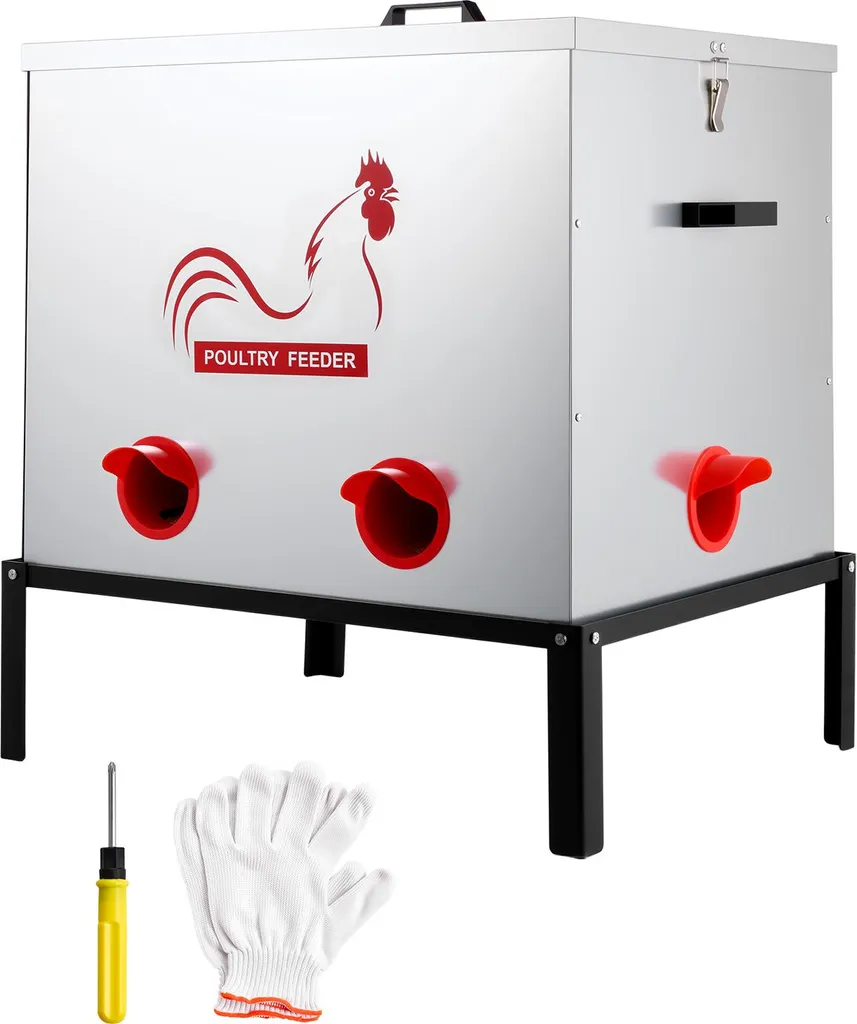 Mangiatoia per Pollame SucceBuy 38.5kg | 6 Fori | Metallo Zincato