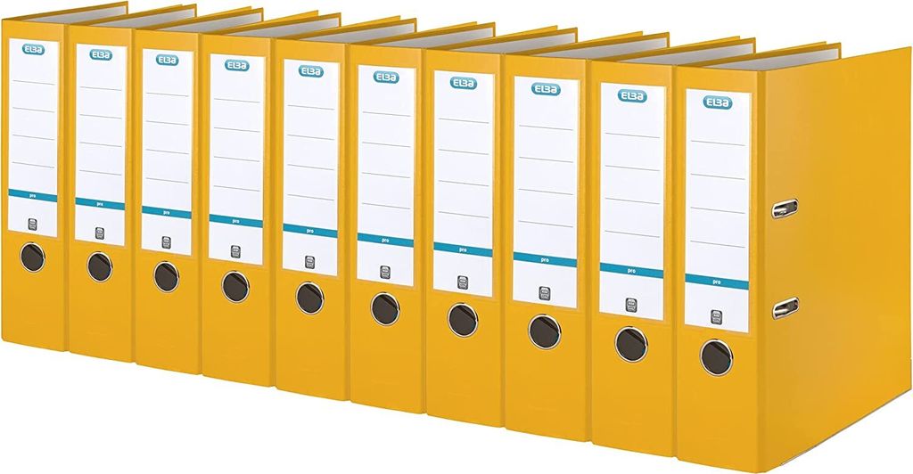 Ordner A4 smart top 80mm PP/Papier gelb Packung mit 10 Stück