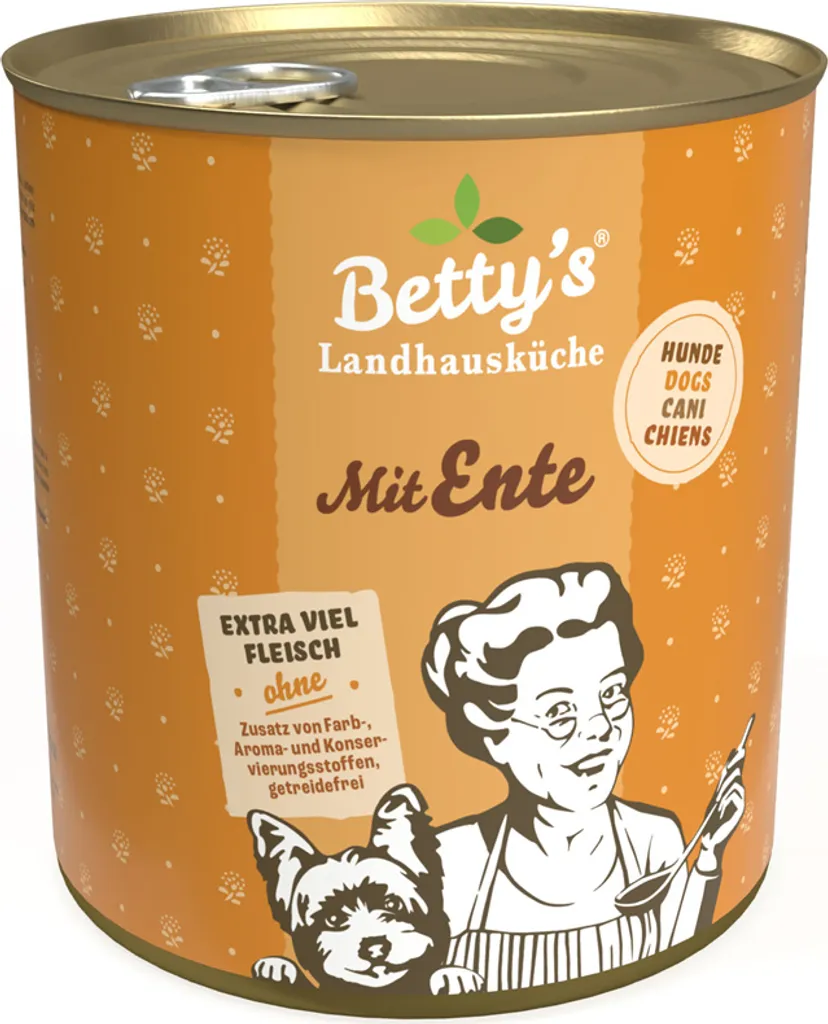 Pâtée Chien Canard sans Céréales Haute Qualité Betty's Cuisine 6x800g