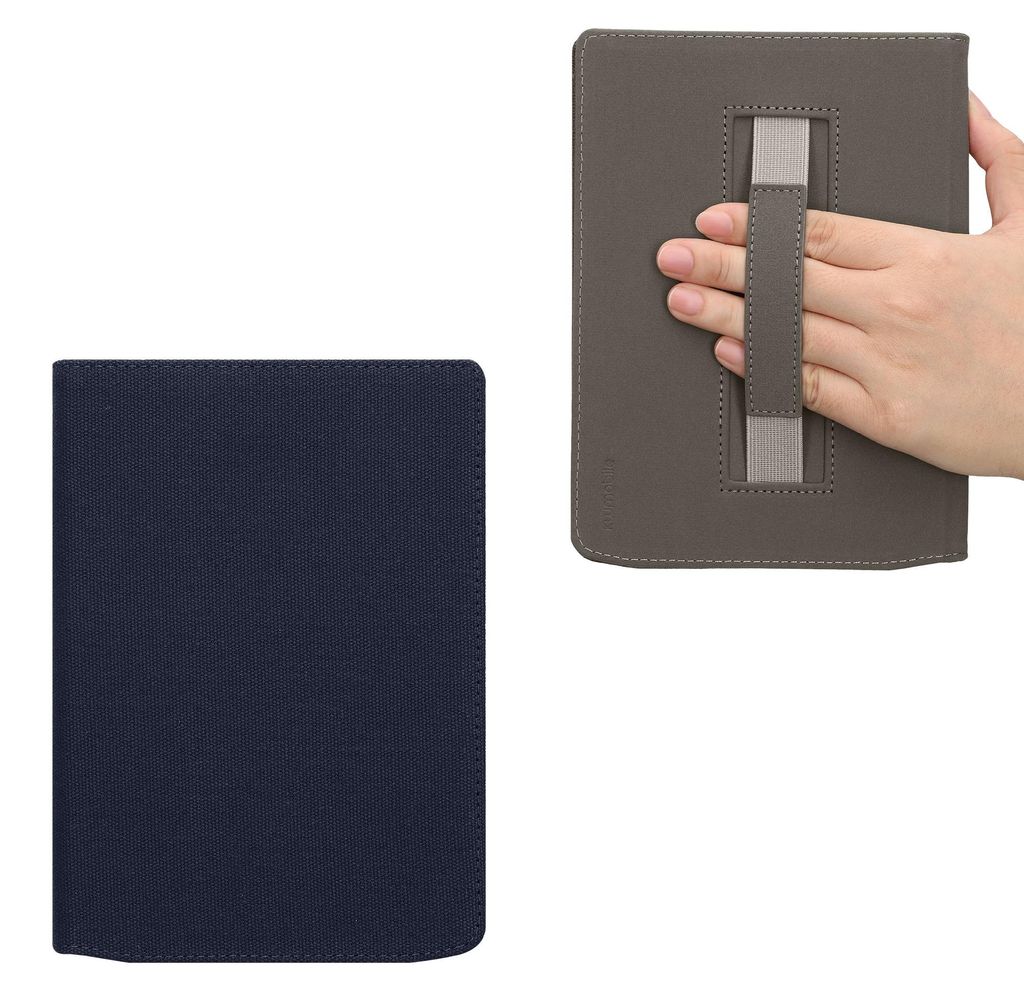 kwmobile Klapphülle kompatibel mit Pocketbook InkPad 4 / Color 3 / Color 2 / Vivlio InkPad 4 / InkPad Color 3 Hülle - Canvas Case - eReader