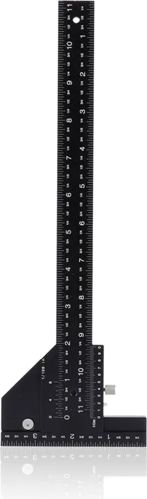 Règle à tracer pour menuisier 28 cm, outil de mesure métrique en T