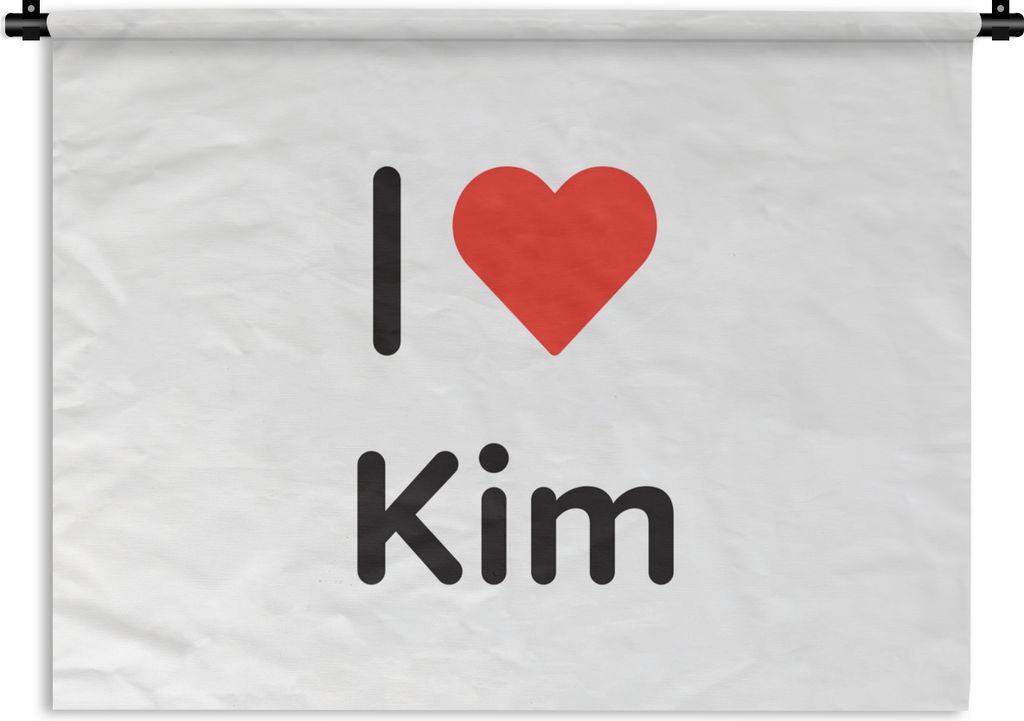 MuchoWow Wandteppich Wandbehang Ich liebe - Kim - Mädchen 120x90 cm Tapisserie Dekoration Wandtuch - Wohnen - Aufhänger für die Wand