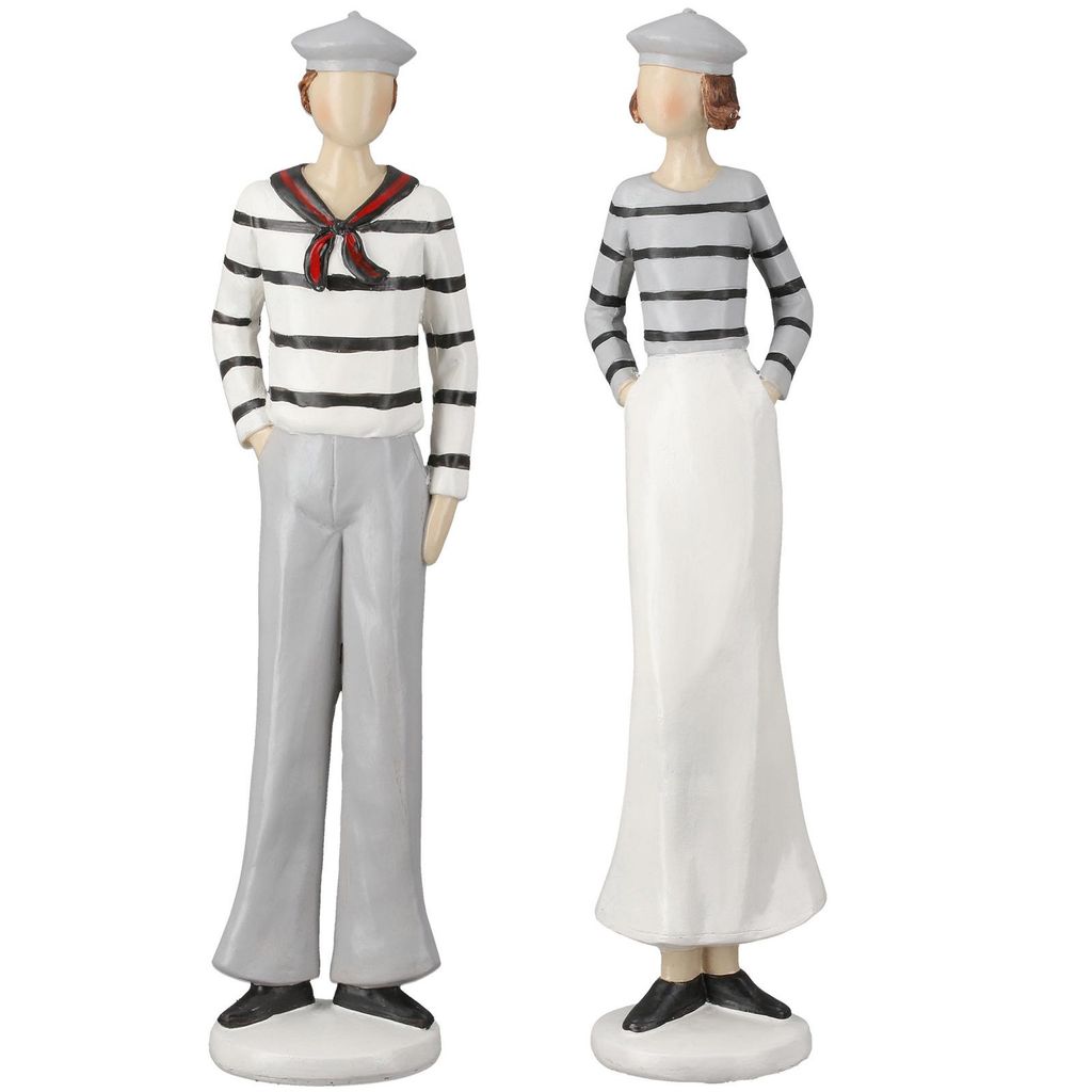 2er Set Figur Matrose "Moni & Manfred, maritim, Kunstharz, 7,0 x 7,0 x 30cm