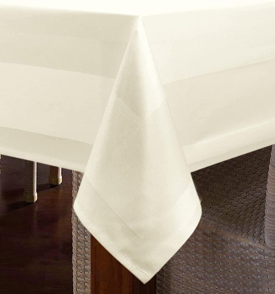 Tischwäsche mit Atlaskante rundum sekt 130 x 130 cm Produktbild 
