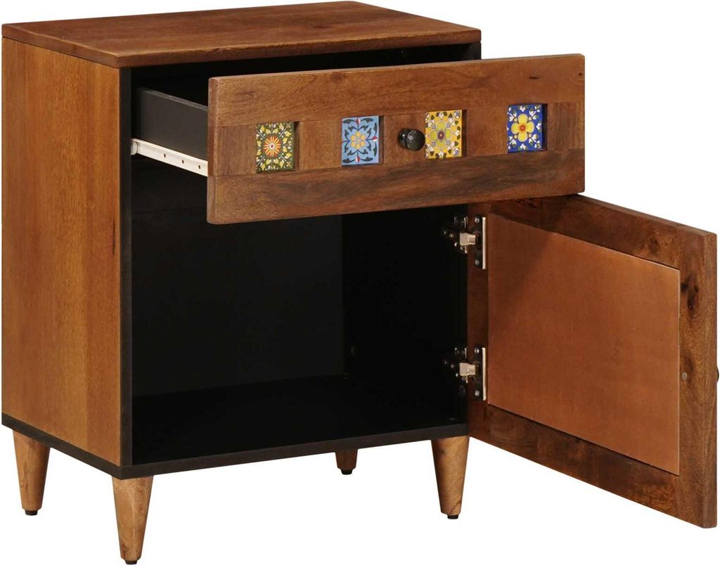 vidaXL Nachttisch Braun 50 x 33 x 60 cm Massivholz Mango
