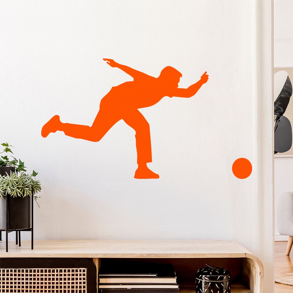 Bowling Kegeln Figur Spieler Wandtattoo Wandaufkleber Wall Sticker - Dekoration, Küche, Wohnzimmer, Schlafzimmer, Badezimmer