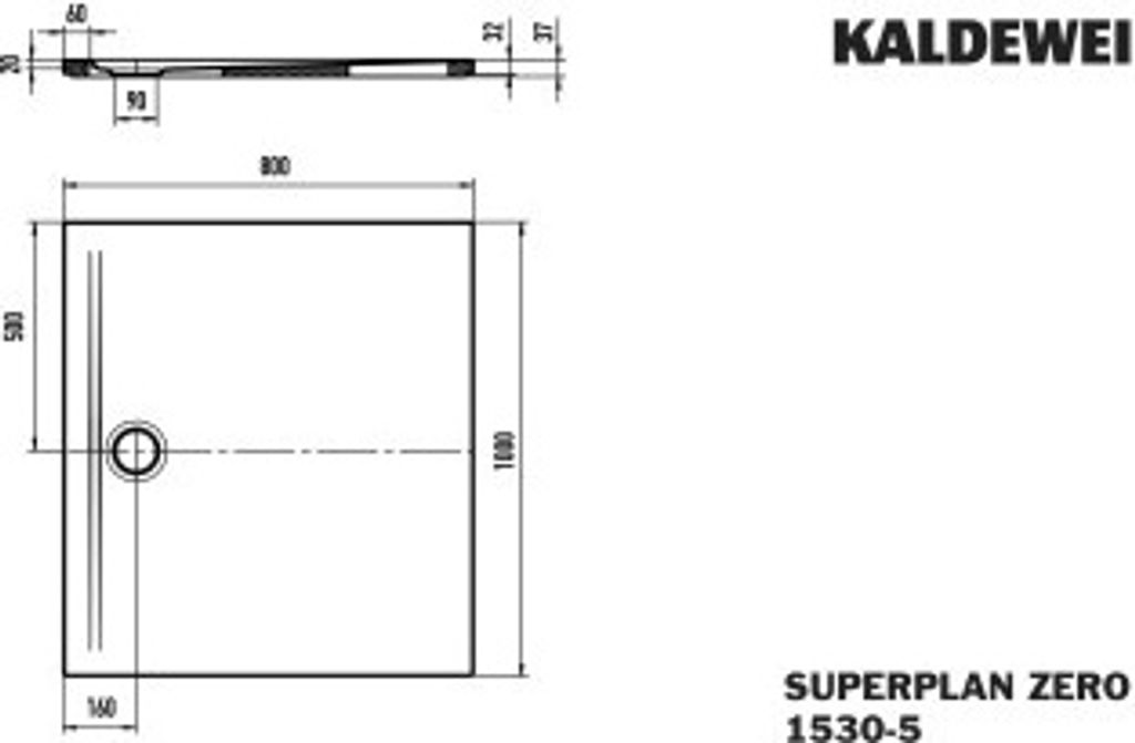 Kaldewei 353047982669 DW SUPERPLAN ZERO Mod.1530-5, 800 x