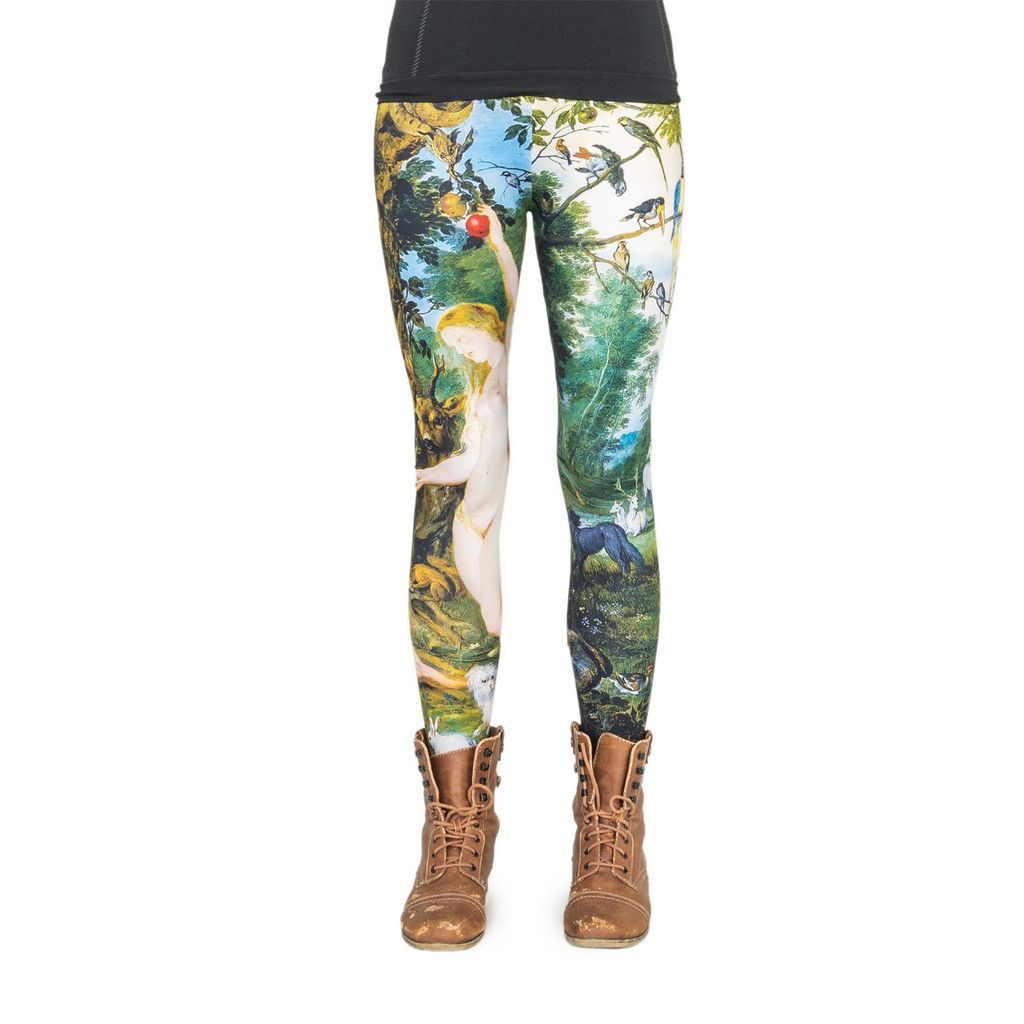 cosey - bedruckte bunte Leggins (Einheitsgröße) - Design Adam und Eva