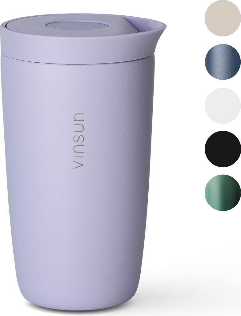 Thermobecher Edelstahl 350ml Deckel Kaffee Becher isoliert Travel Mug Tee Vinsun