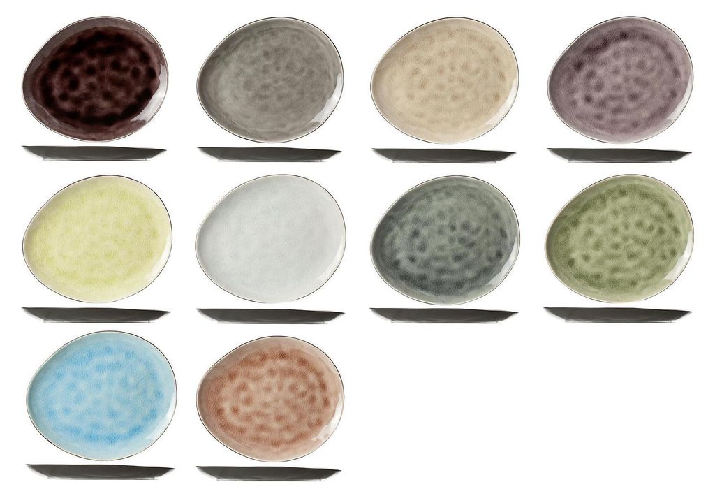 Bord oval streetfood festival Keramik multicolor 19,5x16 cm Produktbild 
