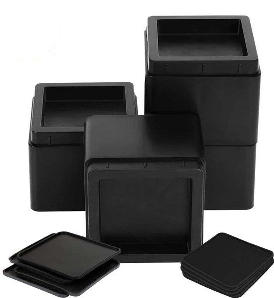 JustValue Möbelerhöher – 4er-Set – 7,6 od. 15,2 cm – 567 kg – Schwarz