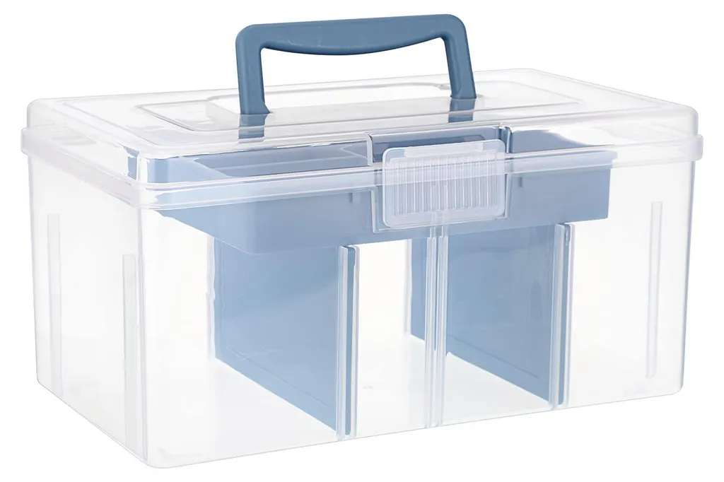 Boîte de rangement empilable Clear Craft 7 compartiments avec tiroir plastique
