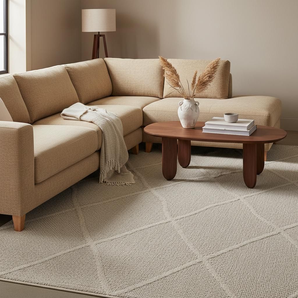 Küchenteppich Bohemian Wetterfest Waschbar Strapazierfähig | Beige 160x230 cm Balkon Terrasse Gekettelt UV-Beständig | CORTINA – Kadima Design