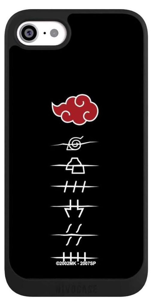 NIVOCASE Handyhülle für Apple iPhone SE (2020) Hülle NIVOpure Case Schwarz Naruto Shippuden Offizielles Lizenzprodukt Akatsuki