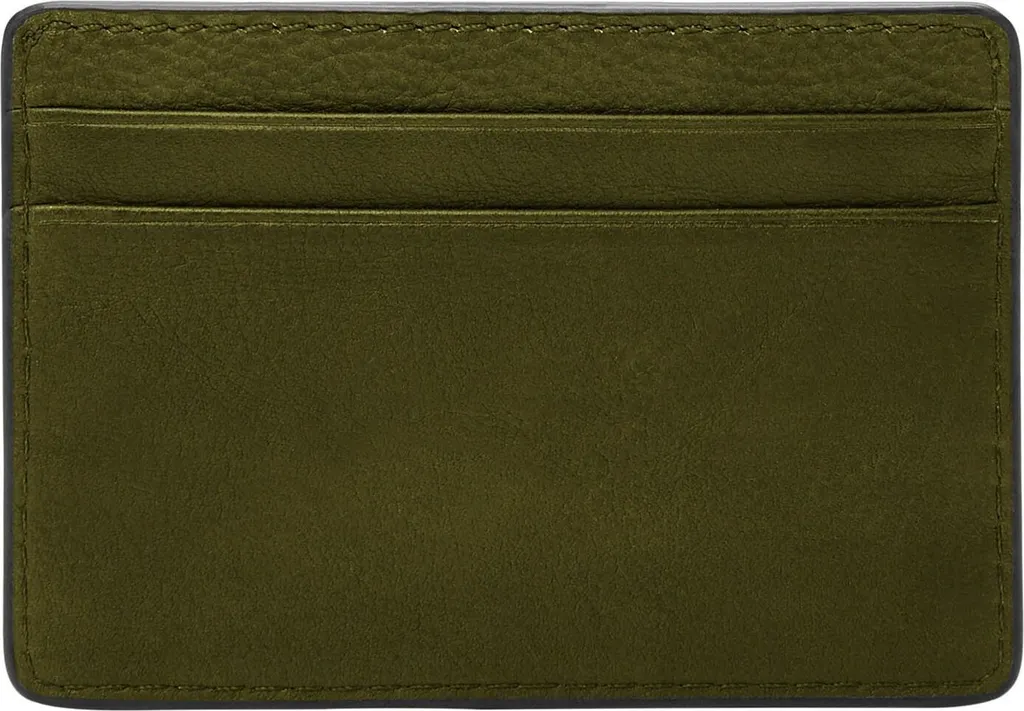 Mini Portafoglio Fossil Steven Verde Canteen | Pelle Genuina Card Holder
