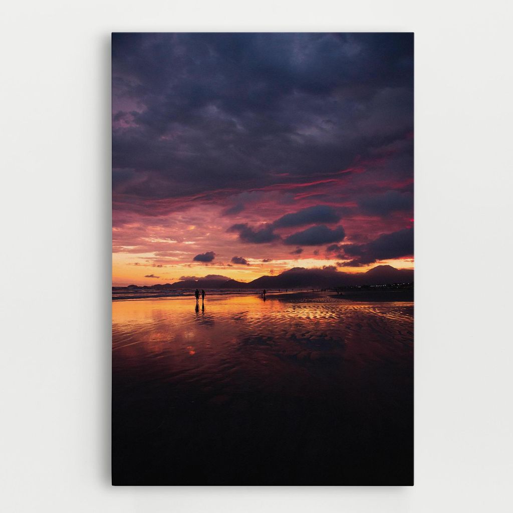 ARTHUB Leinwandbild 30x40 cm, Beach At Sunset | Wohnzimmerdekoration, Hängende Bilder, Wanddekoration, Heimdekoration, Landschaften, Seen