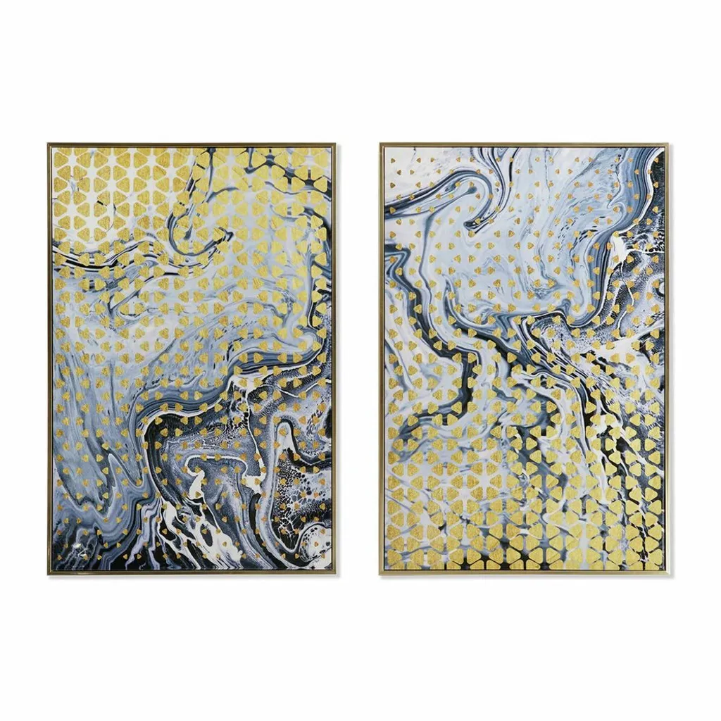 Décoration de Salon : Duo de Tableaux Abstraits 60x90 cm Style Moderne