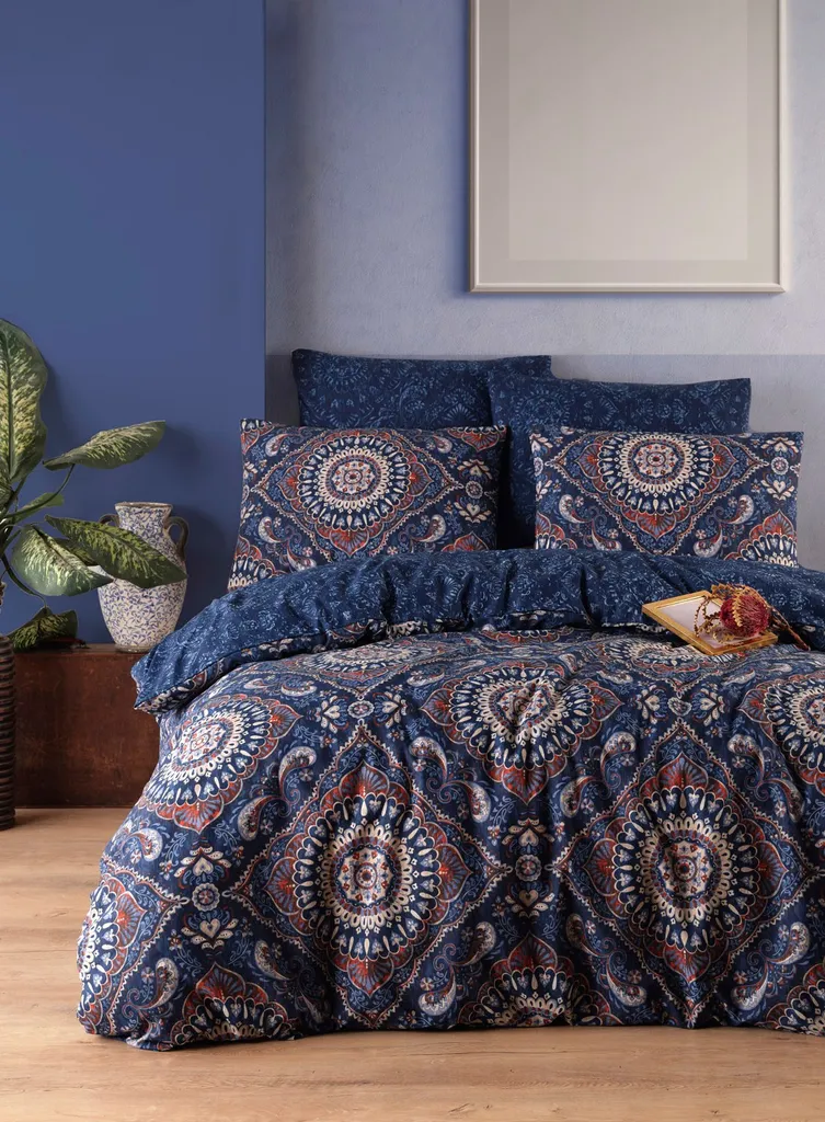 Biancheria da Letto L'Essentiel Varak 140x200 - Cotone Premium Blu