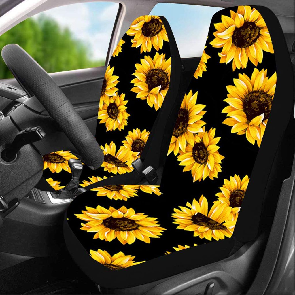 2 Stück Auto Sitzbezüge Lovely Sunflower Universal Auto Front Seats Protector