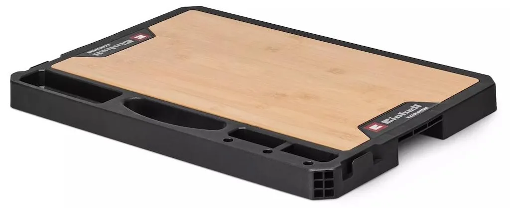 Plateau établi mobile E-Case : transformez votre valise Einhell en bois